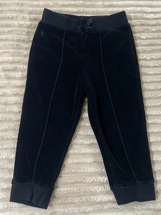 Polo Ralph Lauren Baby Velour Jogger Pants Black 18M Authentic