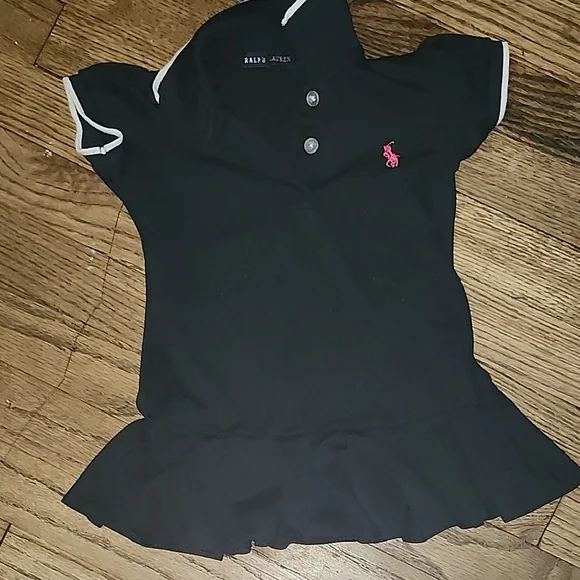 Ralph Lauren Kids Navy Blue/ Black Polo with Pink Emblem
