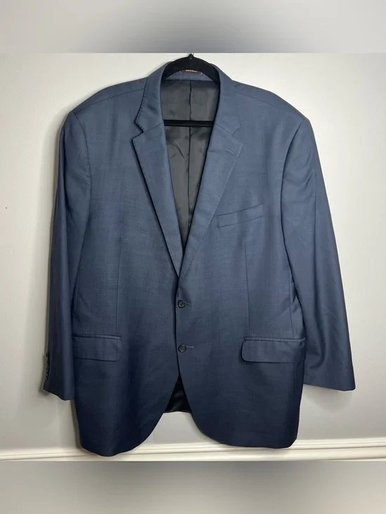 Peter Millar 100% Wool Sport Coat Blazer Mens 48T Tall Blue Golf