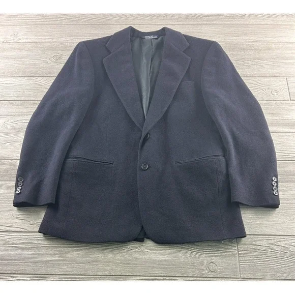 POLO by RALPH LAUREN BLUE 100% CAMEL HAIR SPORT COAT BLAZER JACKET Navy Blue