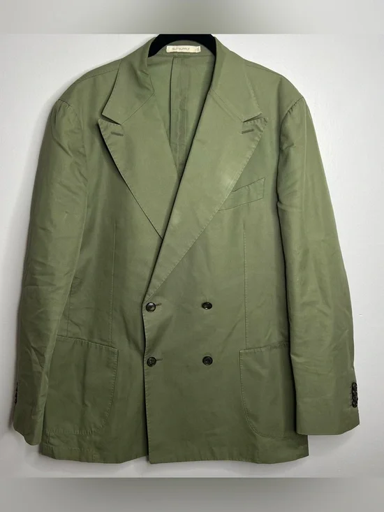 Suitsupply Havana Double Breasted 4 Button Unlined Blazer Mens EU 54 US 44 Green