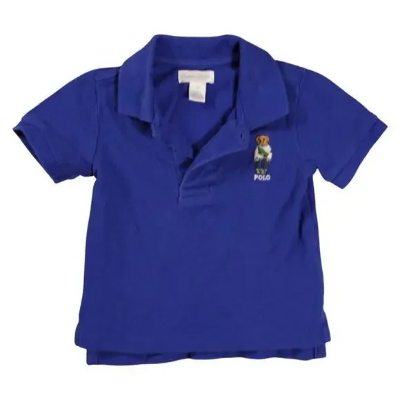 Ralph Lauren Polo Bear Baby Polo Shirt Blue 12M