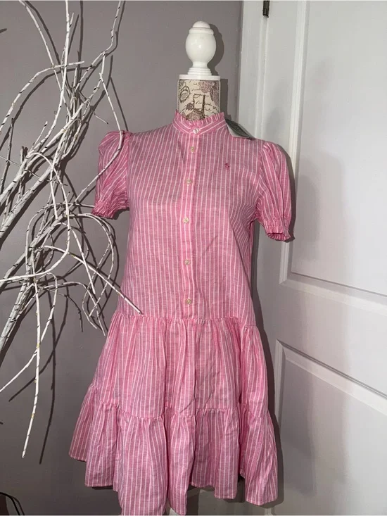 Polo Ralph Lauren Striped Tiered Linen-Cotton Dress NWT