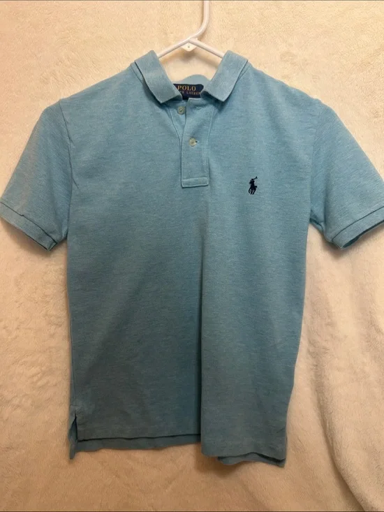 Ralph Lauren Polo Short Sleeve Polo in Sky Blue with Navy Logo