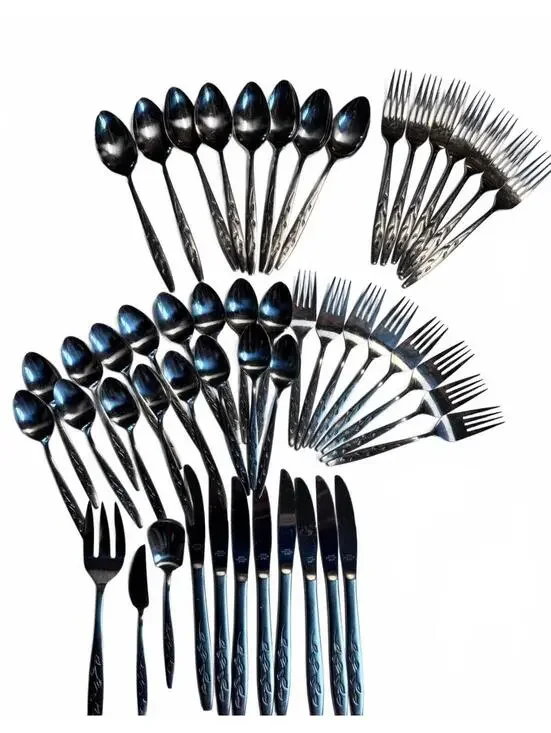 Vintage Nasco Lot of 50 Stainless Steel Flatware Haiti Design