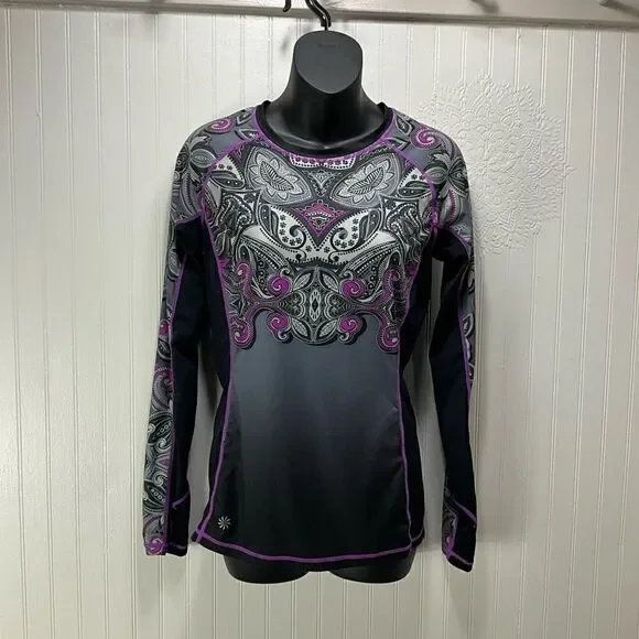 ATHLETA Runaway Long Sleeve Rashguard Sun Protection Top