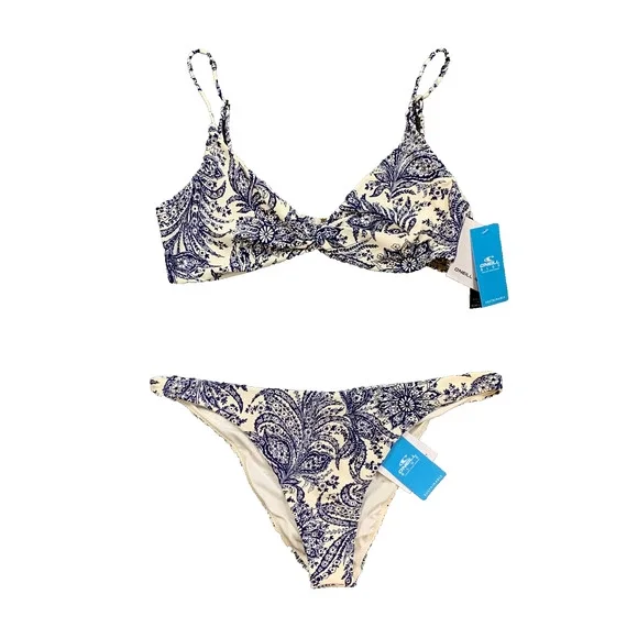 O'Neill Bikini Set Womens L/XL Multi Belle Flower Malibu Bralette Paisley 2 Pc
