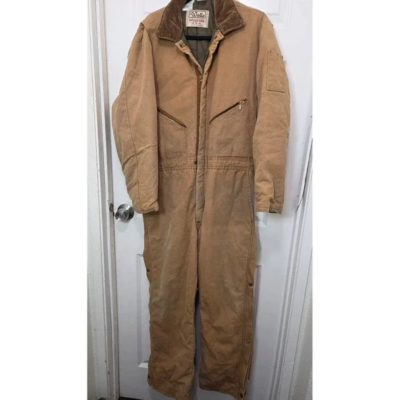 VTG Walls Blizzard-Pruf Coveralls 90S Mens 44 Short Brown Insulated Workwear USA