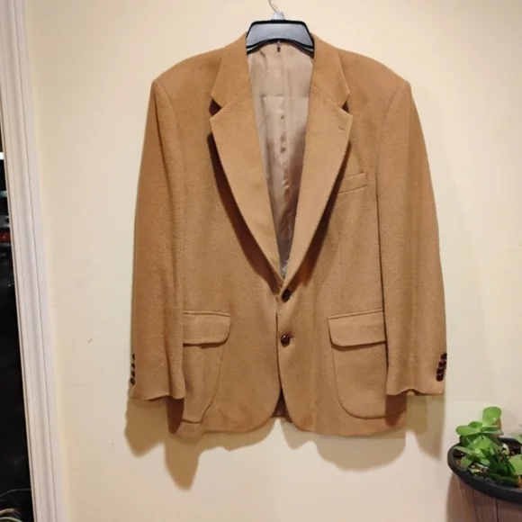 Stafford Vintage Camel Wool Blend Blazer Suit Jacket. Size 44 R​​​