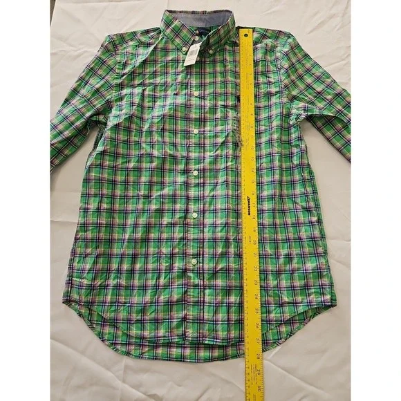 NWT RALPH LAUREN BOYS Green PLAID SHIRT  XL(18/20)