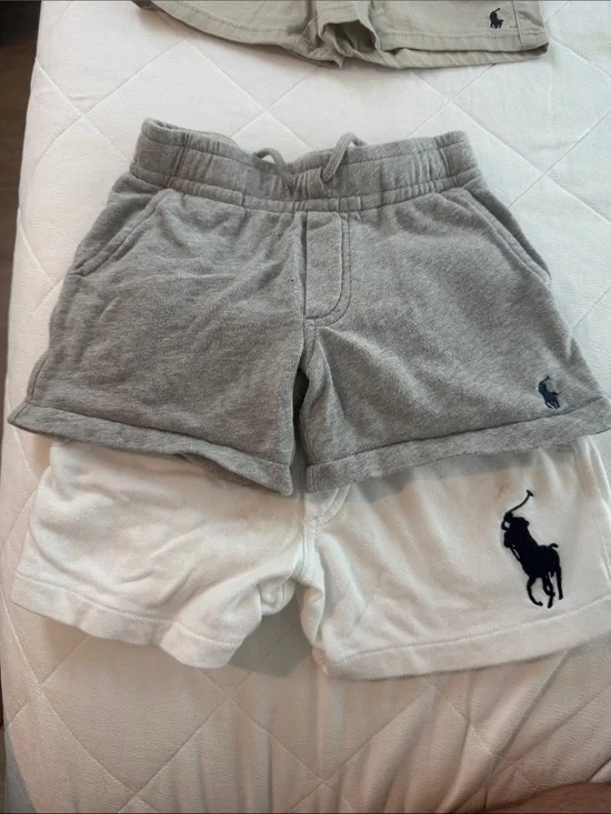 Ralph Lauren Kids Grey and White Terry Shorts Set