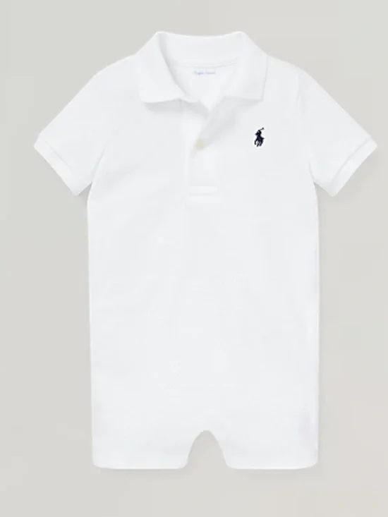 Ralph Lauren White Polo Baby Shortall