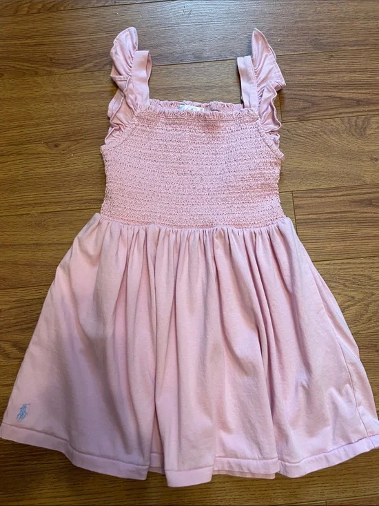Ralph Lauren Light Pink Smocked Cotton Sundress for Girls 24M