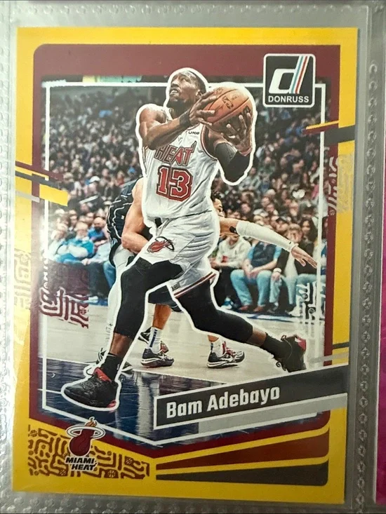 Donruss Bam Adebayo Miami Heat Basketball Card - Yellow Frame