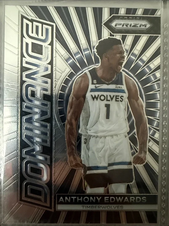 Anthony Edwards Timberwolves Dominance Silver Basketball Card