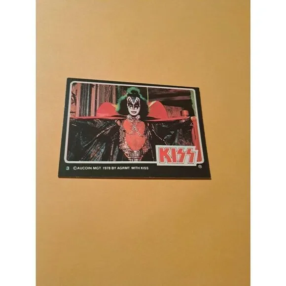 Vintage 1978 Aucoin Management AGRMT KISS Trading Card No 3 Collectible Rock
