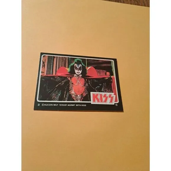 Vintage 1978 Aucoin Management AGRMT KISS Trading Card No 3 Collectible Rock