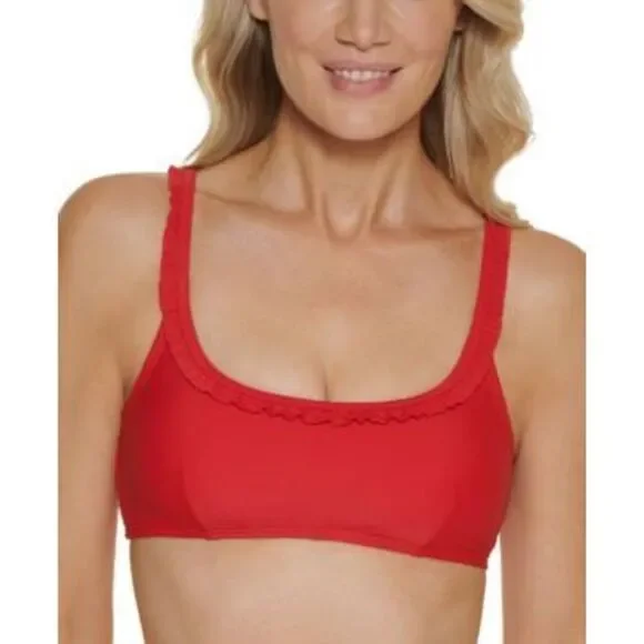 Tommy Hilfiger Ruffle Bikini Top Women's Swimsuit XXL
