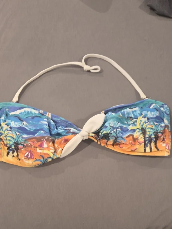 Vintage CANDIE'S Tropical Print Swim Top Size‎ XL