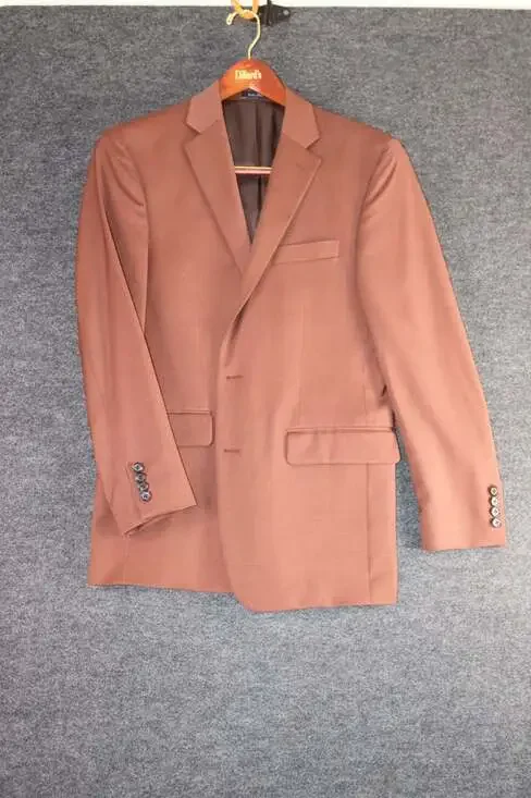 Turnbury 38R Wool Stretch Two-Button Suit Jacket Blazer in Brown