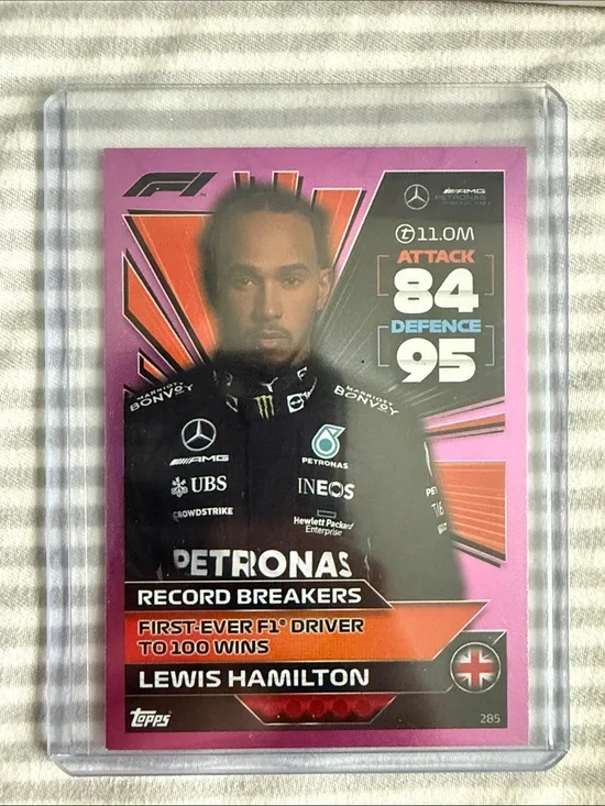 Lewis Hamilton Petronas Record Breakers Trading Card - Purple/Black