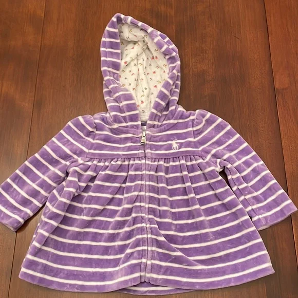 Ralph Lauren velour hooded jacket size 3 mths