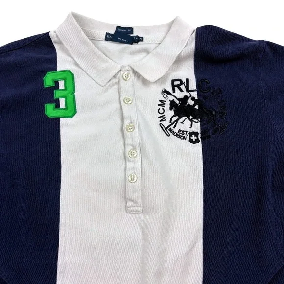 Ralph Lauren Polo Shirt Kids XL 100% Cotton‎ Color Block RLC Equestrian #3