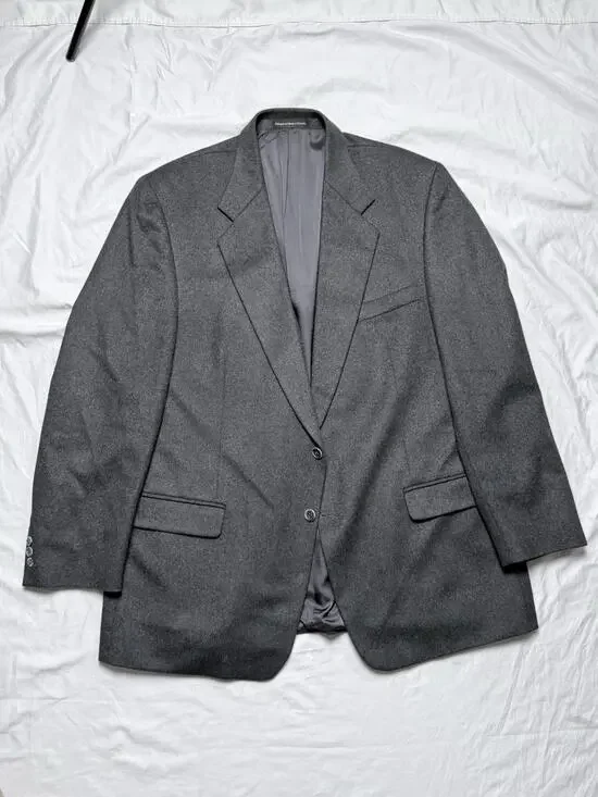 Vito Rufolo 42L Gray Lanificio Wool Silk Made in Italy Blazer Sport Suit Coat