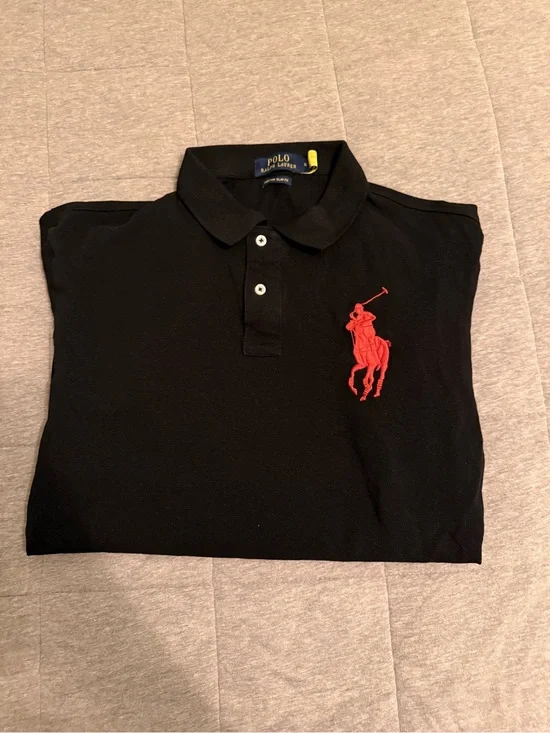 Ralph Lauren Black Polo with Red Embroidered Pony
