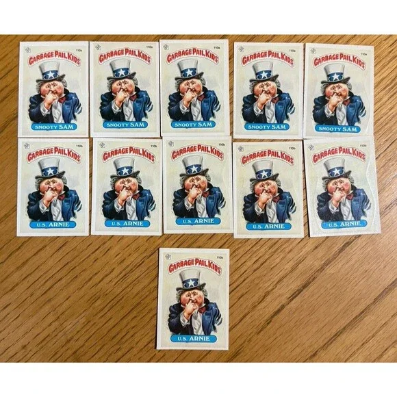 Snooty Sam U.S. Arnie 1986 Topps Garbage Pail Kids OS3 Lot 11 Cards