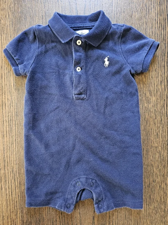 Ralph Lauren Short-Sleeve Navy Baby Romper Size 6 Month