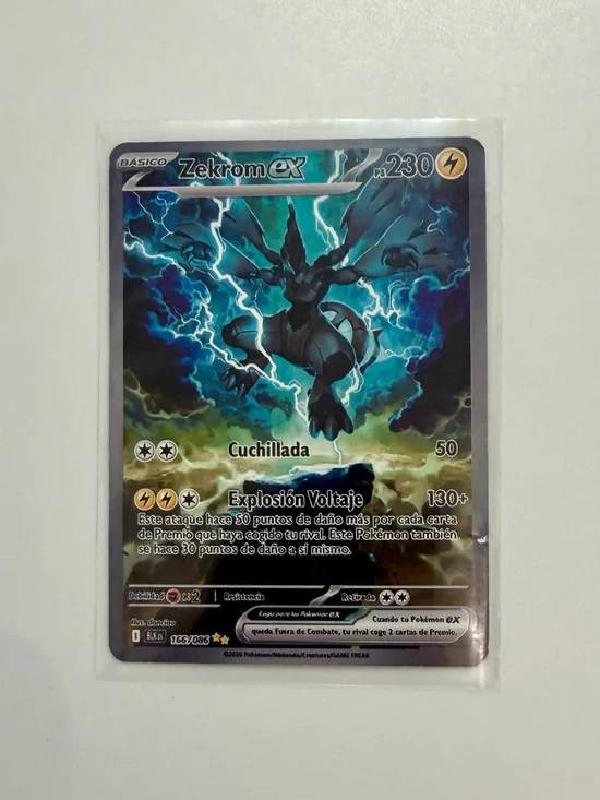Pokémon Zekrom EX Black Bolt Special Illustration TCG Card #166/086 Spanish