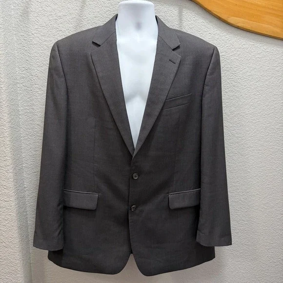 Ralph Ralph Lauren Mens Pinstripe 100% Wool Suit‎ Jacket Blazer 44L NWOT