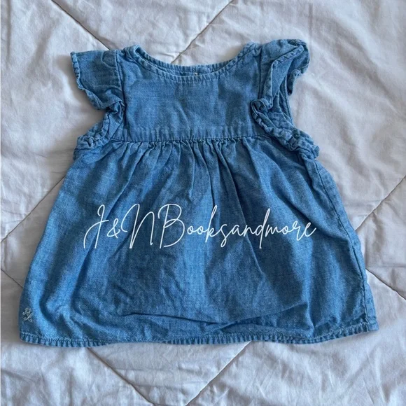 Ralph Lauren Infant Chambray‎ Ruffle Sleeve Dress Size 6M