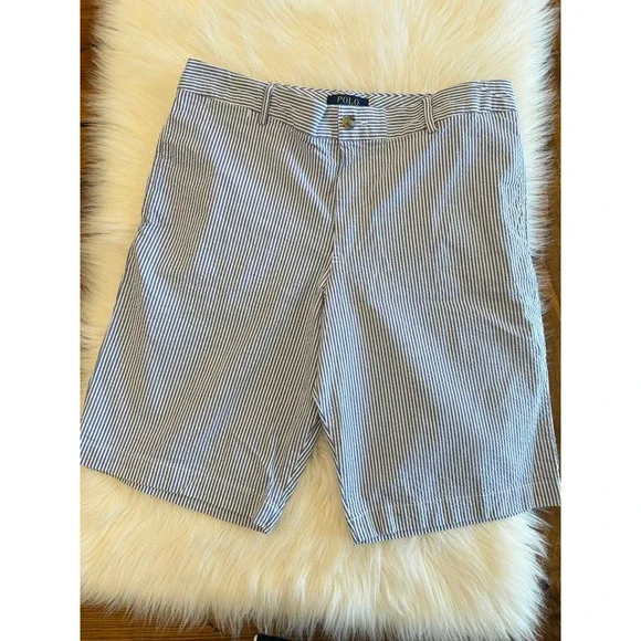 Polo Ralph Lauren blue‎ seersucker shorts size 20 EUC