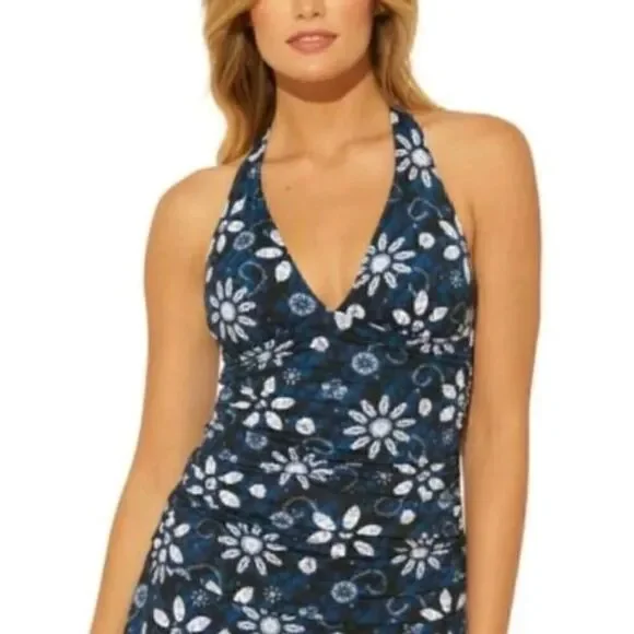 Bleu Rod Beattie Reversible Tankini Halter Sz 6