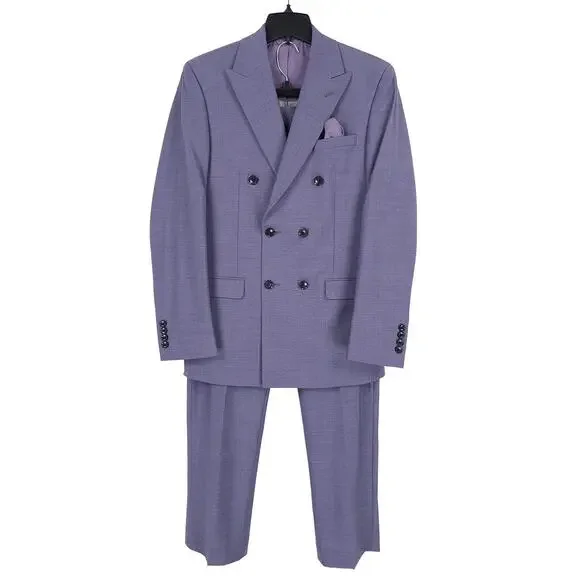 Bar III Mens Slim Fit 2 Piece Suit 36R 32x30 Lavender Purple Solid Stretch Wool