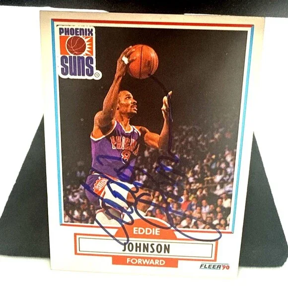 Eddie Johnson Phoenix Suns Signed 1990 Fleer #148 Autographed NBA Card