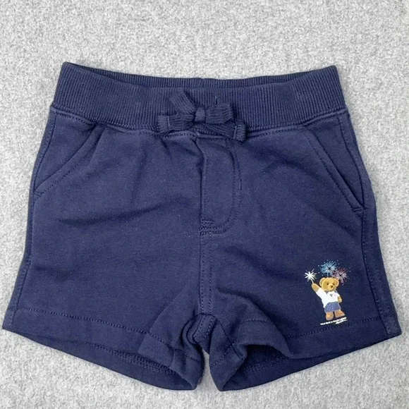 Ralph Lauren‎ Shorts Infant Size 6M Polo Bear Fleece Shorts Fireworks Preppy
