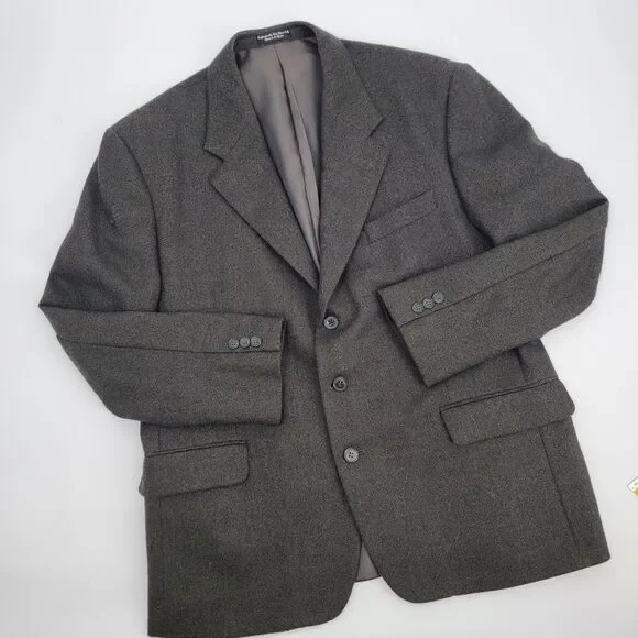 Barrington Mens 44S Gray Lambswool/Cashmere No Vent South Africa Made Blazer
