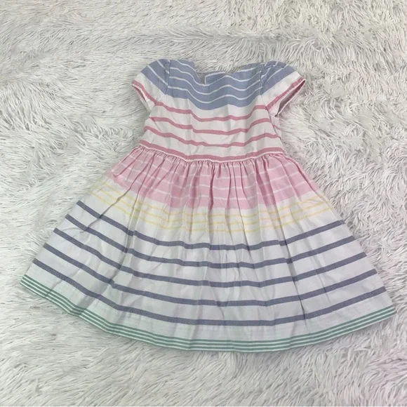 Polo Ralph Lauren cap sleeve Multicolor striped fit & flare Dress‎