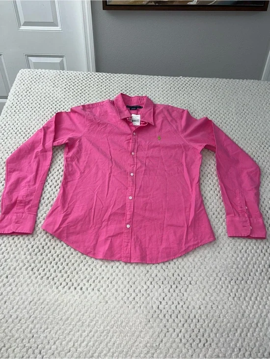 Ralph Lauren Pink Long-Sleeve Button-Up Shirt for women