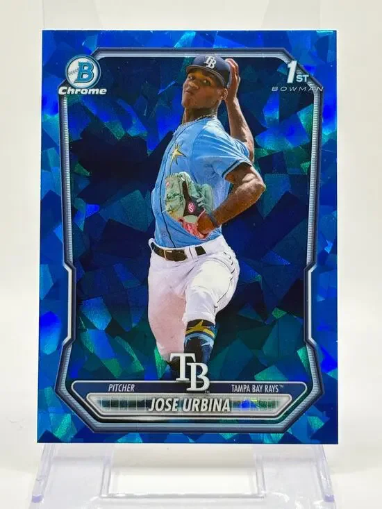 2026 Bowman Sapphire Jose Urbina 1st Chrome Prospect Sapphire Refractor TB Rays