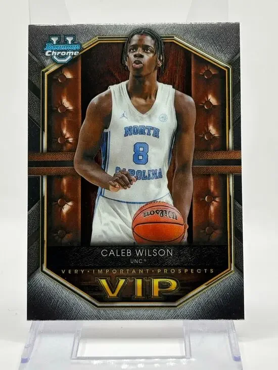 2025-26 Bowman Caleb Wilson Chrome Very Important Prospects Tar Heels Bulls