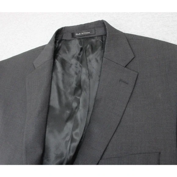 Calvin‎ Klein Blazer Mens Size 46R Gray Stretch Single Breasted Notch Lapel