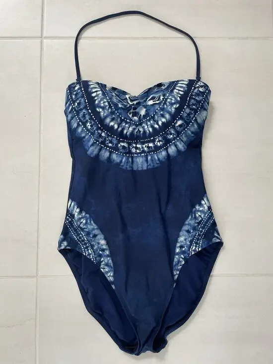 La Blanca Swimsuit One Piece Swim Tie Dye Ikat Print  Swimwear Summer