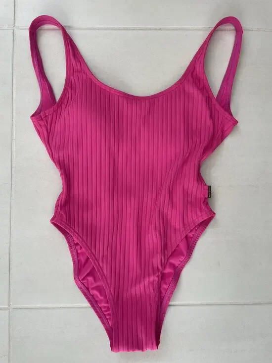 Michael Kors Swimsuit One Piece Swim Ultra Pink Ribbed Swimwear Summer