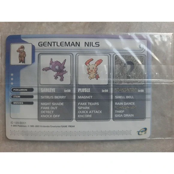 Pokemon Battle E-Reader Card Gentleman NILS SEALED Insert 2003