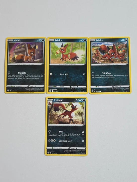 Pokemon Nickit And Thievul Card