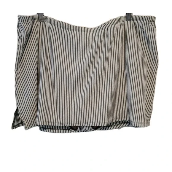 Swim by Cacique Skirted‎ Swimsuit Bottom Size 24 Green White Stripe Pool Beach